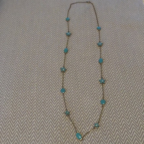 Turquoise Necklace with Starfish and Round shapes - Picture 3 of 3